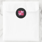 Xoxo Valentines Day Love Funny Coquette Bow Checke Ronde Sticker (Tas)