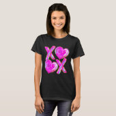 Xoxo Valentines Day Love Funny Coquette Bow Checke T-shirt (Voorkant volledig)