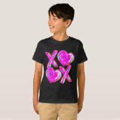 Xoxo Valentines Day Love Funny Coquette Bow Checke T-shirt (Voorkant volledig)