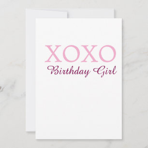 Xoxo verjaardag meisje naam roze mauve eenvoudig l kaart