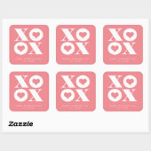 xoxo vierkant valentijnsdag sticker (Vel)