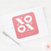 xoxo vierkant valentijnsdag sticker (Envelop)