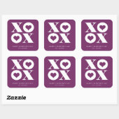 xoxo vierkant valentijnsdag sticker (Vel)