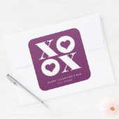 xoxo vierkant valentijnsdag sticker (Envelop)
