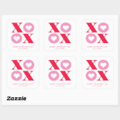 xoxo vierkante valentijnsdag sticker (Vel)