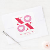 xoxo vierkante valentijnsdag sticker (Envelop)