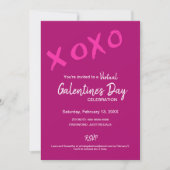 XOXO Virtuele Galentine Dag Roze Valentijnse Parti Kaart (Voorkant)