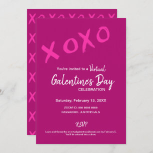 XOXO Virtuele Galentine Dag Roze Valentijnse Parti Kaart