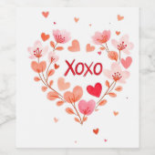XOXO voor de liefhebbers Wijn Etiket (Enkel label)