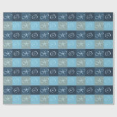 XOXO, warme knuffels en kusjes in blauw gestreept Cadeaupapier (Vlak)