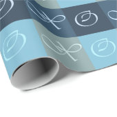 XOXO, warme knuffels en kusjes in blauw gestreept Cadeaupapier (Rol Hoek)