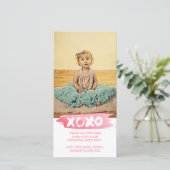 XOXO Waterverf Kisses Hugs Hartelijk dank Bedankkaart (Staand voorkant)