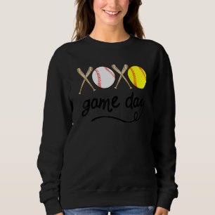 XOXO Wedstrijd Baseball Softbal Vintage Liefde Spo Trui