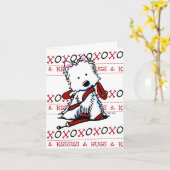 XOXO Westie briefkaart (Gele Bloem)