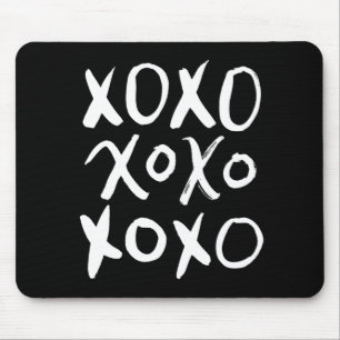 XOXO   White Brush Script Muismat