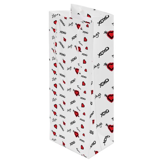 XOXO-wijnzak Wijn Cadeautas (Achterkant Gekanteld)