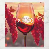 XOXO Wine Design: Vier liefde en elegantie Wijn Etiket (Enkel label)