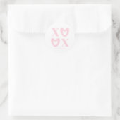 XOXO wit roze harten modern meisjesachtig op maat Ronde Sticker (Tas)