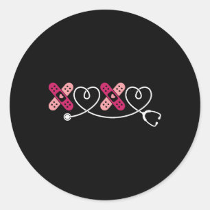 Xoxo Xo Xo Verpleegster Stethoscoop Valentijn Mann Ronde Sticker