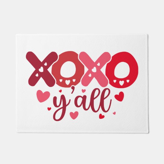 XOXO Y'all | Leuke Valentijn Hart Typografie Deurmat (Voorkant)
