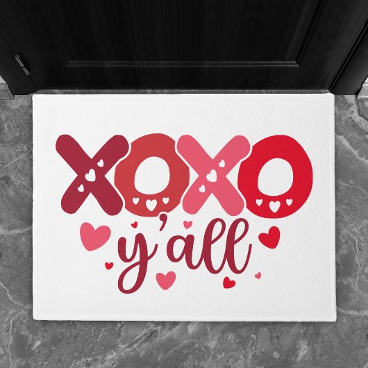 XOXO Y'all | Leuke Valentijn Hart Typografie Deurmat