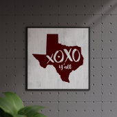 XOXO, Y'all - Maroon Texas State Shape Poster