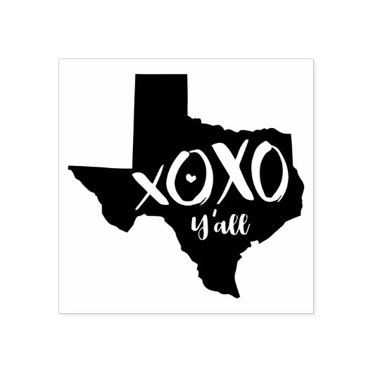 XOXO, Y'all - Texas State Shape Rubberstempel (Afrduk)
