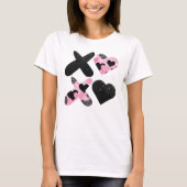 Xoxo Zwart en Roze Valentijnsdag T-shirt (Voorkant)