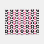 XOXO | Zwart-roze patroon Fleece Deken (Voorkant (Horizontaal))