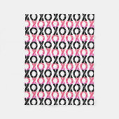 XOXO | Zwart-roze patroon Fleece Deken (Voorkant)