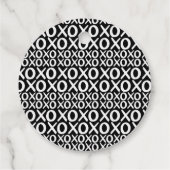 XOXO Zwart-wit Eenvoudige Bestie Galentijnsdag Bedankjes Labels (Achterkant)