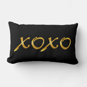 XOXO's in goud en zwart Kussen
