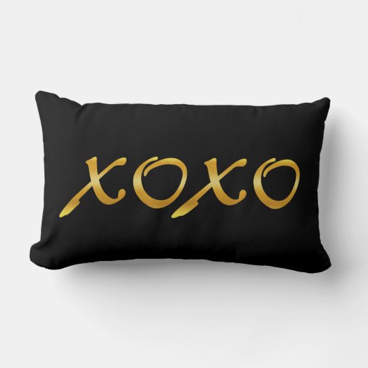 XOXO's in goud en zwart Kussen (Voorkant)
