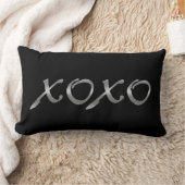 XOXO's in zilver en zwart Kussen (Deken)