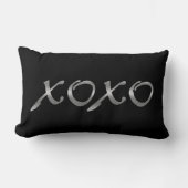 XOXO's in zilver en zwart Kussen (Voorkant)