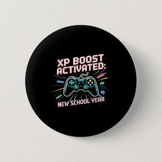 Xp-boost, nieuw schooljaar, terug naar school, Gen Ronde Button 5,7 Cm (Voorkant)