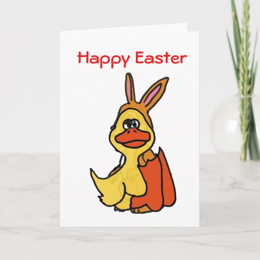 XP- Happy Easter Duck-bunny kaart (Voorkant)