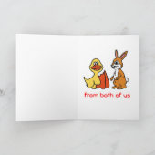 XP- Happy Easter Duck-bunny kaart (Binnen)