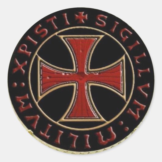 Xpisti Sigillvm Militvm Templar Seal Ronde Sticker (Voorkant)