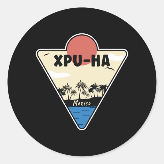 Xpu-ha Mexico Seashore Ronde Sticker (Voorkant)