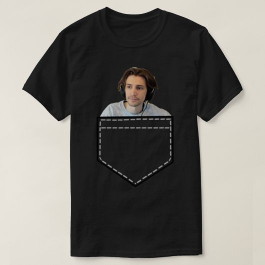 xQc in een zak T-shirt (Design voorkant)