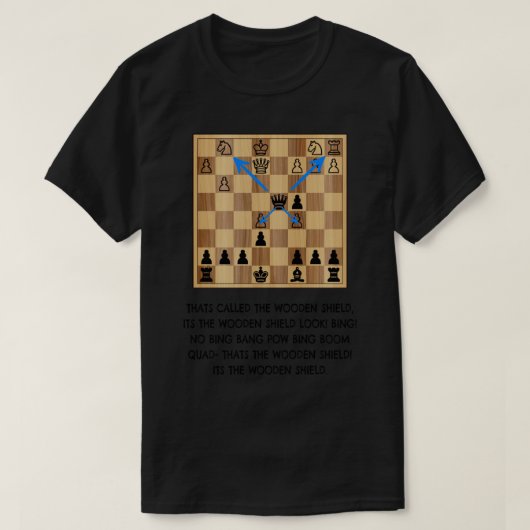 xQc Wooden Shield Chess Meme T-shirt (Design voorkant)