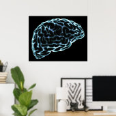 XRAY BRAIN SIDE UITZICHT BLUE POSTER (Thuiskantoor)