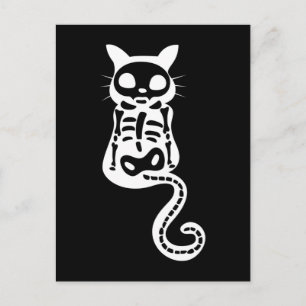 Xray Cat Kitten Skeleton Halloween Briefkaart