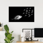 XRAY FISH CHASE BLACK GRAY POSTER (Thuiskantoor)