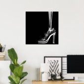 XRAY HIGH HEEL LADY SKELETON FOOT B&W POSTER (Thuiskantoor)