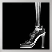 XRAY HIGH HEEL LADY SKELETON FOOT B&W POSTER (Voorkant)
