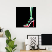 XRAY HIGH HEEL LADY SKELETON FOOT ORIGINEEL POSTER (Thuiskantoor)