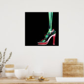 XRAY HIGH HEEL LADY SKELETON FOOT ORIGINEEL POSTER (Keuken)