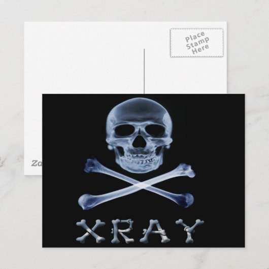 XRAY PIRATE Flag RADIOLOGY JOLLY ROGER Briefkaart (Voorkant / Achterkant)